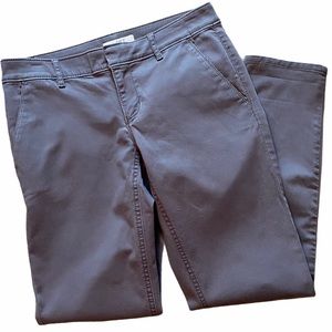 LOFT Gray Straight Pants in Washed Twill